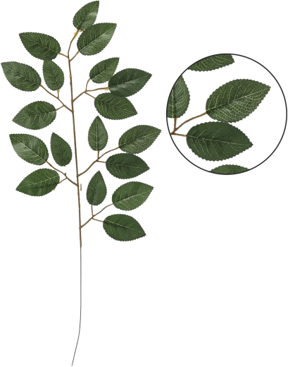 Mű rózsalevél ág 58 × 26 cm, zöld (12 db csomag)