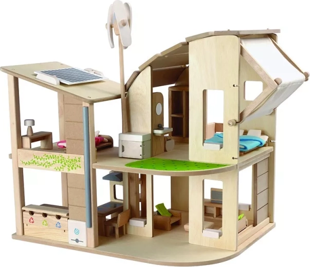 PlanToys öko babaház bútorokkal