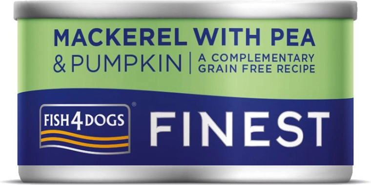 Konzerv kutyáknak makrélával, sütőtökkel és borsóval FISH4DOGS 85 g