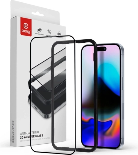 Crong antibakteriális 3D Armour Glass védőüveg iPhone 16 Pro Max készülékhez – iPhone 16 Pro