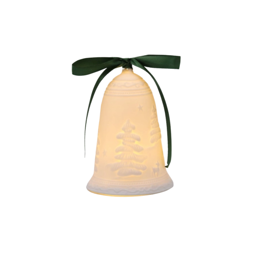 Kerámia karácsonyi csengő LED világítással