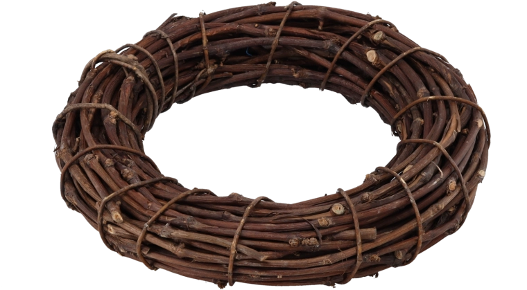 Természetes, fonott gallykoszorú 50 cm