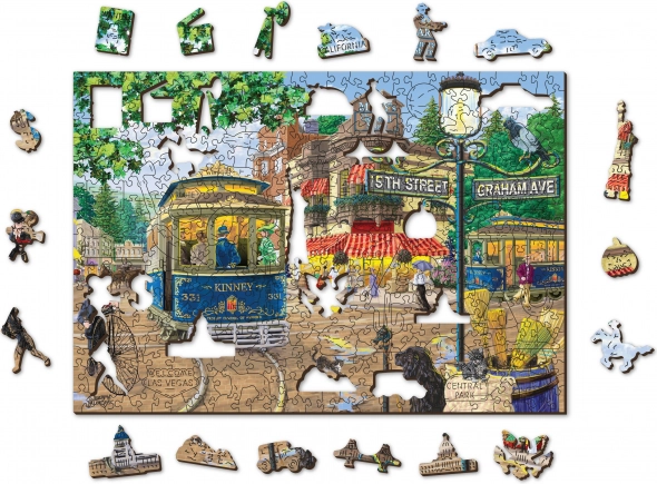 Fából készült puzzle viktoriánus utca XL