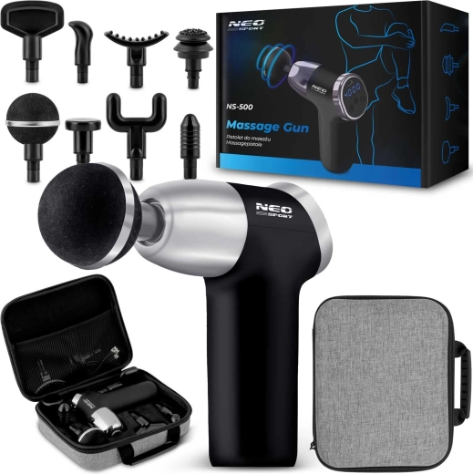 NEO Sport NS-500 masszázspisztoly 8 fejjel, fekete