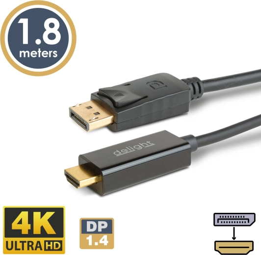 DisplayPort–HDMI kábel, 4K, 1,8 m