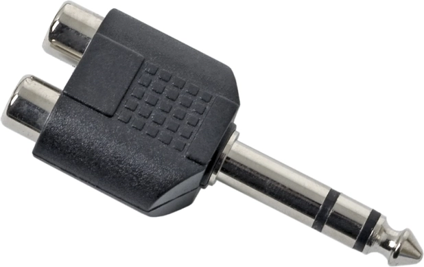 Y-elosztó, 2× RCA aljzat – 6,3 mm-es jack dugó