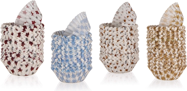 Papír sütőipari kosárkák XMASS, vegyes színek, 3 × 2,1 cm, 200 db