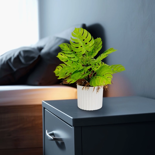 Dekoratív mű monstera virágcserépben