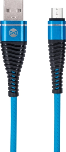 Forever Shark Blue micro USB adatkábel, kék, 1 m, 2 A