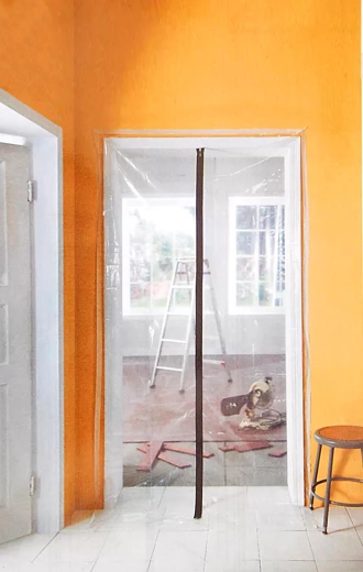 Porvédő ajtófólia cipzárral, I típus