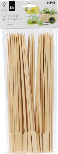 Bambusz grillező nyársak fogantyúval 25 cm (50 db)