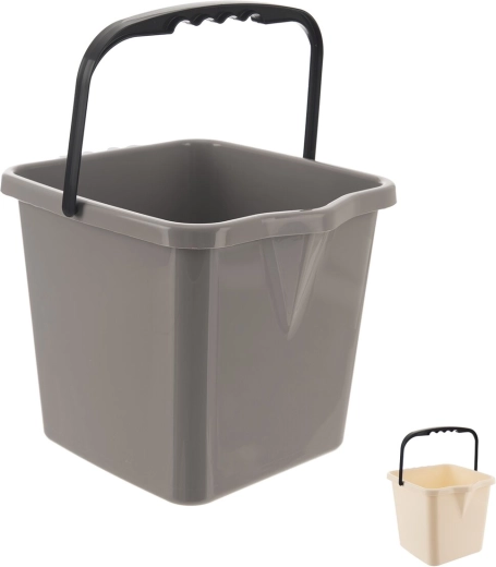 Szögletes műanyag vödör 12 l, vegyes színek