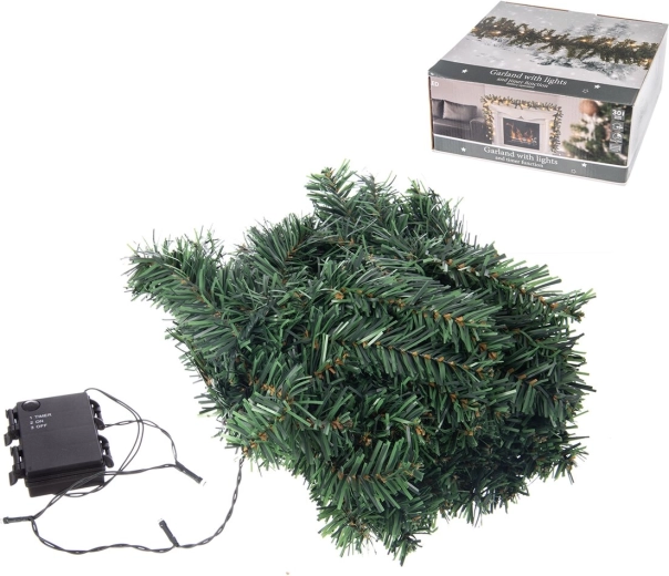 Zöld LED fénygirland időzítővel 270 cm (30 LED)