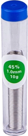 Forrasztóón fluxszal dobozban, 45% ón, 1 mm, 10 g
