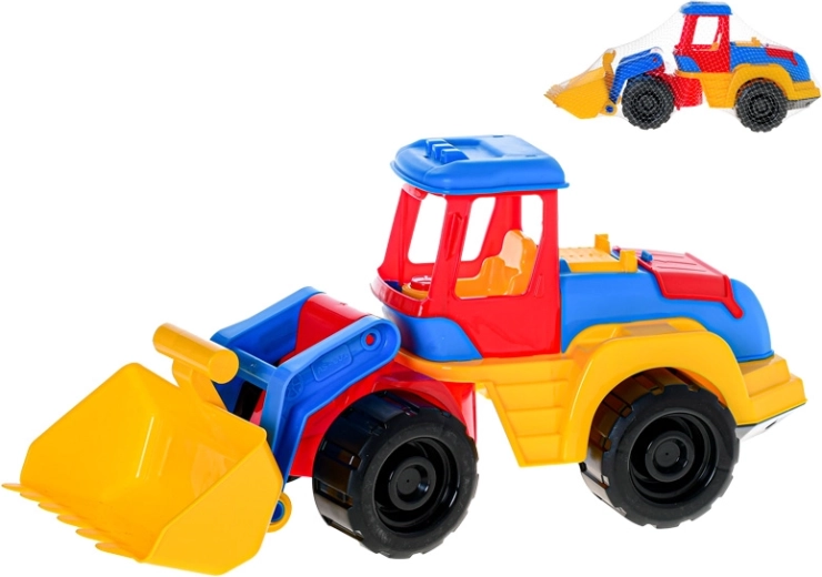 Műanyag rakodó traktor 45 cm homokozóba és kertbe