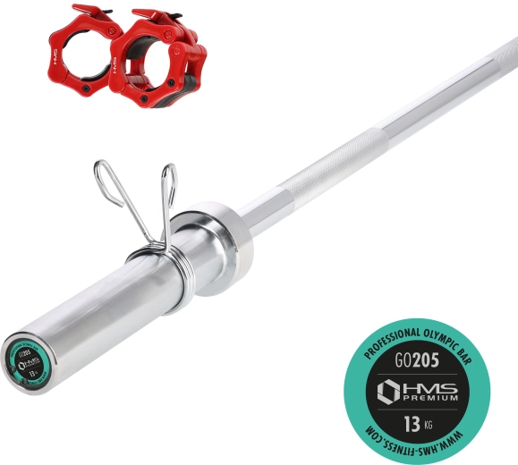 150 cm-es olimpiai rúd gyorskioldó zárakkal HMS Premium
