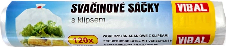 Uzsonnás zacskók klipsszel 18 × 23 cm - 120 db