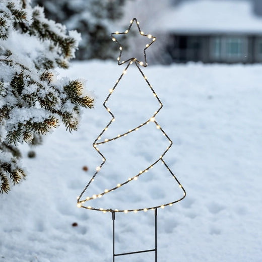 Solight LED kültéri karácsonyi dekoráció fenyőfa 68 cm időzítővel