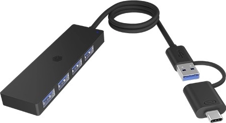 USB Type-C/A csatlakozóval ellátott 4 portos USB Type-A elosztó