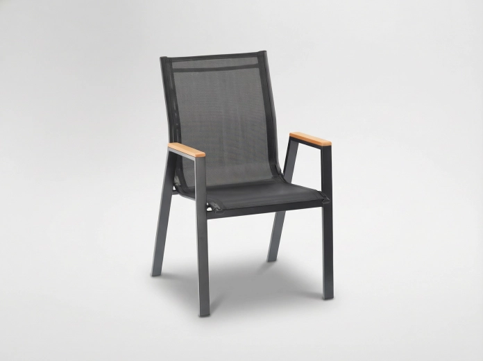Fekete Polywood kerti acél karosszék 61 × 56 × 90 cm