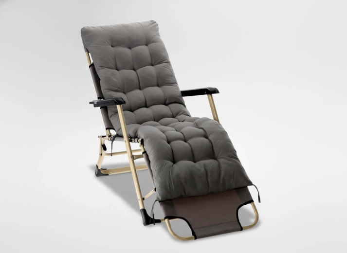 Összecsukható kerti szék párnával, szürke