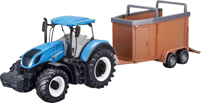 Bburago FarmLand fém traktor pótkocsival és lendkerekes meghajtással, 10 cm, assort - 1 darab