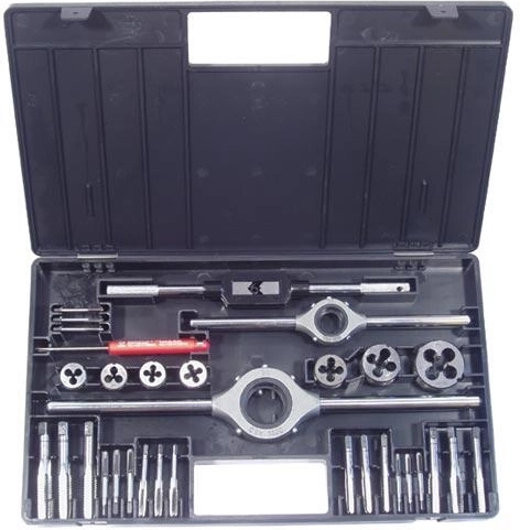 Menetfúró- és menetmetsző készlet M3–M12 ötvözött szerszámacélból