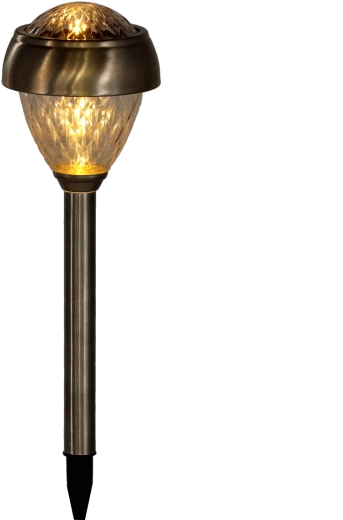 LEYA napelemes kerti lámpa, meleg fehér fény, rozsdamentes, 38 cm