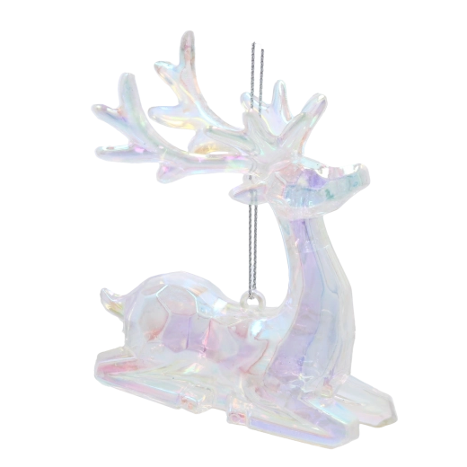 Gyöngyházfényű rénszarvas karácsonyi dísz CHOMIK 8 × 9 cm