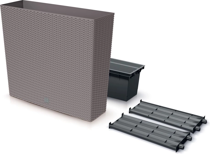 Magas Rato Case virágláda betéttel és öntözéssel, mokka, 77 cm