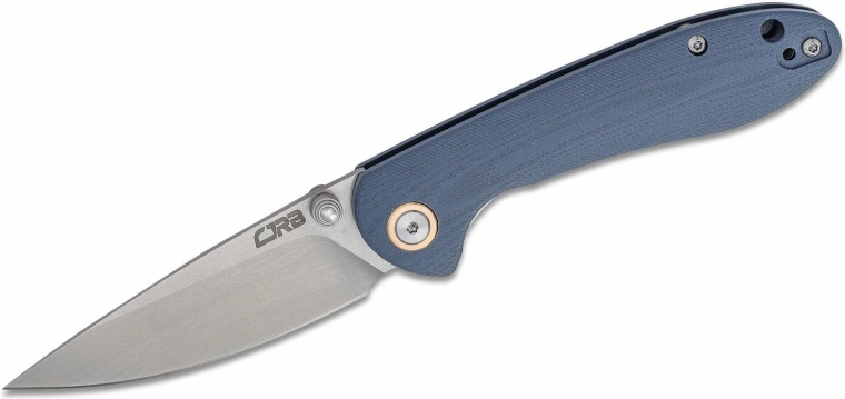 CJRB Feldspar Small zsebkés, 7,6 cm, stonewash, szürke, G10