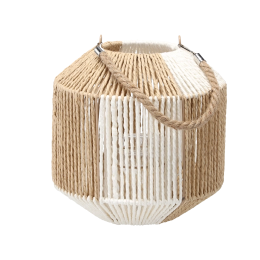 Dekoratív lámpás üvegbetéttel, 25 cm – sakktáblamintás