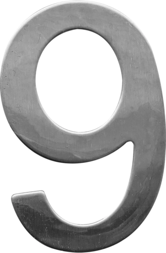 STAR 9 házszám rozsdamentes acélból, 75 mm