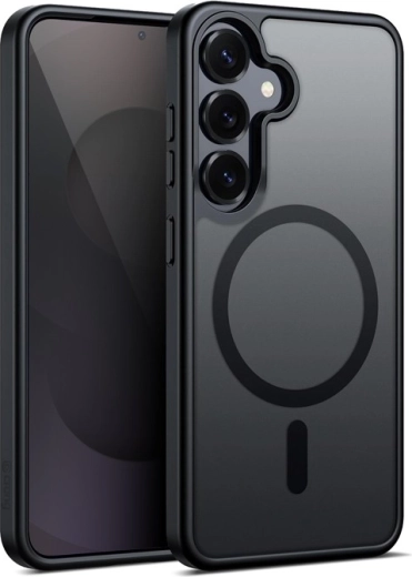 Hibrid matt mágneses MagSafe tok Samsung Galaxy S25 – fekete