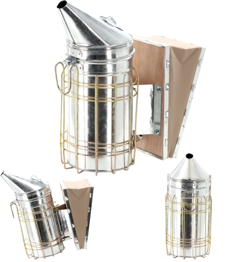 Horganyzott acél méhészfüstölő 27 cm