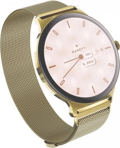 Garett Verona 2 okosóra arany színben, mesh szíjjal