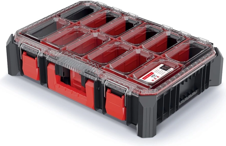 MSX rendszerező 54,3 × 39 × 12,6 cm fekete, polikarbonát fedéllel