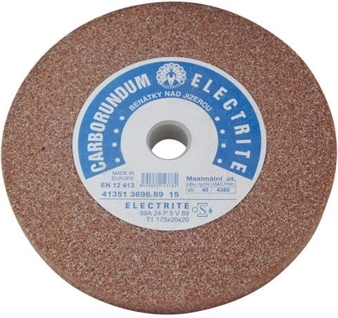 Csiszolótárcsa 175 × 20 × 20 mm, fehér korund A99, szemcseméret 24