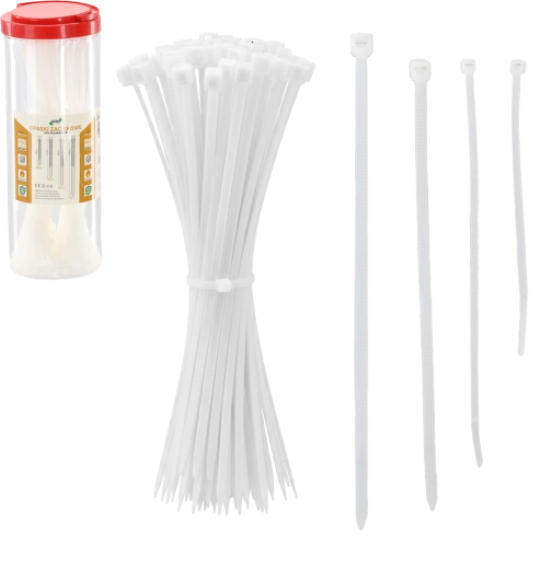 Nylon kábelkötegelő készlet tubusban, 450 db – vegyes méretek, UV-álló