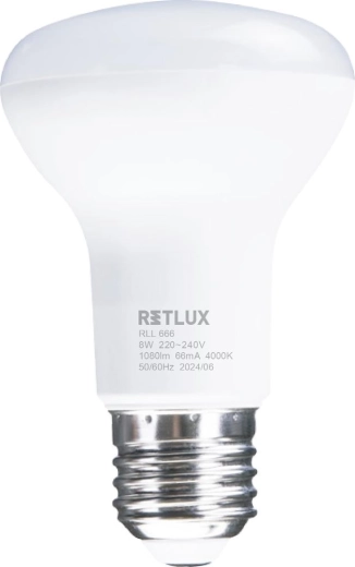 Retlux LED reflektor izzó R63 E27 8 W, hideg fehér