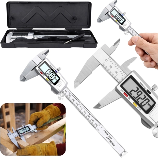 Digitális elektronikus rozsdamentes acél tolómérő 150 mm LCD-vel
