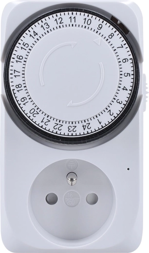 Solight mechanikus időkapcsoló konnektorba 24 h – 1 db