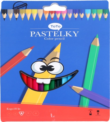 ERGO háromszög alakú színes ceruzák, 18 darabos készlet
