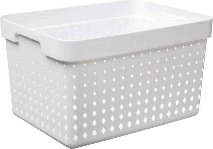 Seoul rendező kosár, nagy, fehér, 35,7 × 23,8 × 20,9 cm