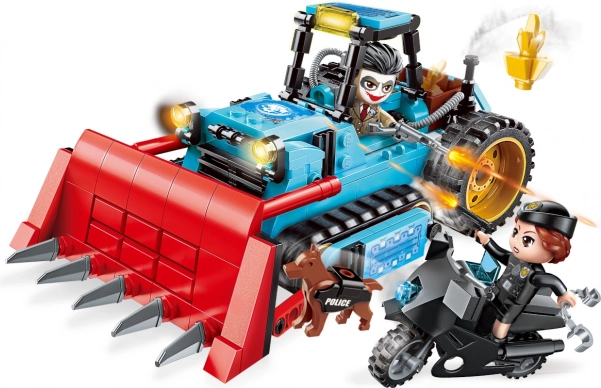 Qman Police Battle Force buldózer építőkészlet