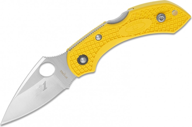 Spyderco Dragonfly 2 Salt könnyű zsebkés, sima él, 5,7 cm, sárga FRN