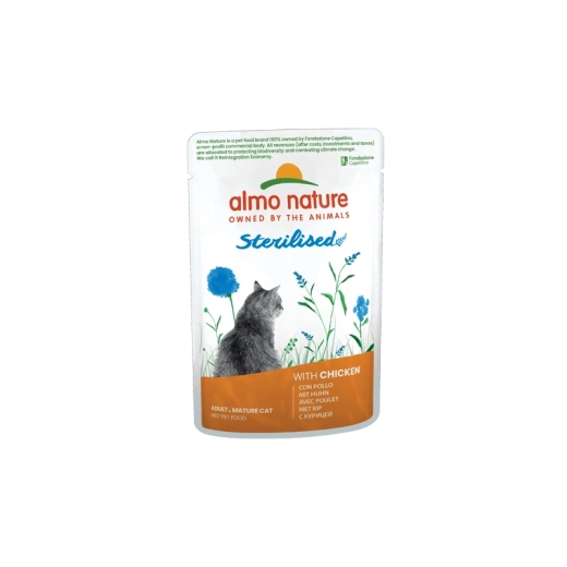 Almo Nature Holistic Sterilized Cat tasak ivartalanított macskáknak – csirke, 70 g