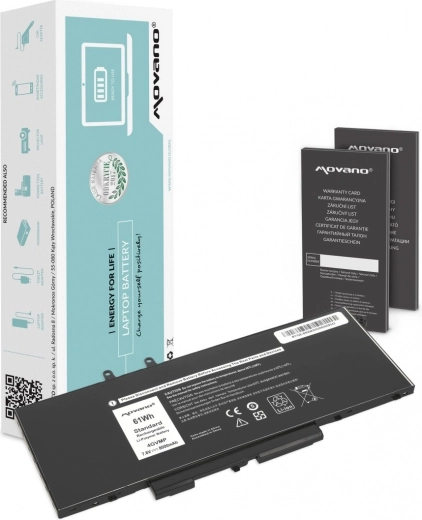 Movano akkumulátor Dell Latitude 5400 és 5500 laptopokhoz (61 Wh, 8000 mAh)