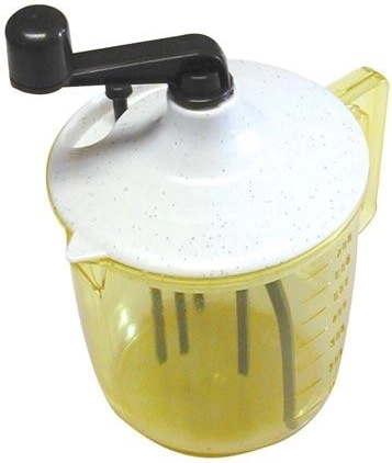 Kézi habverő 0,75 l műanyag edénnyel és habverőkkel, vegyes színek