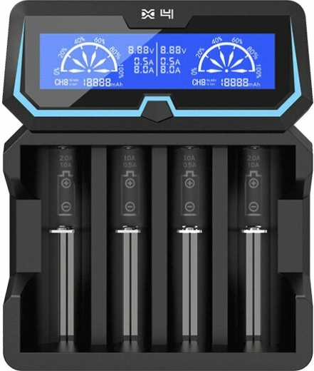 Intelligens univerzális gyorstöltő XTAR X4 LCD-vel és powerbank funkcióval